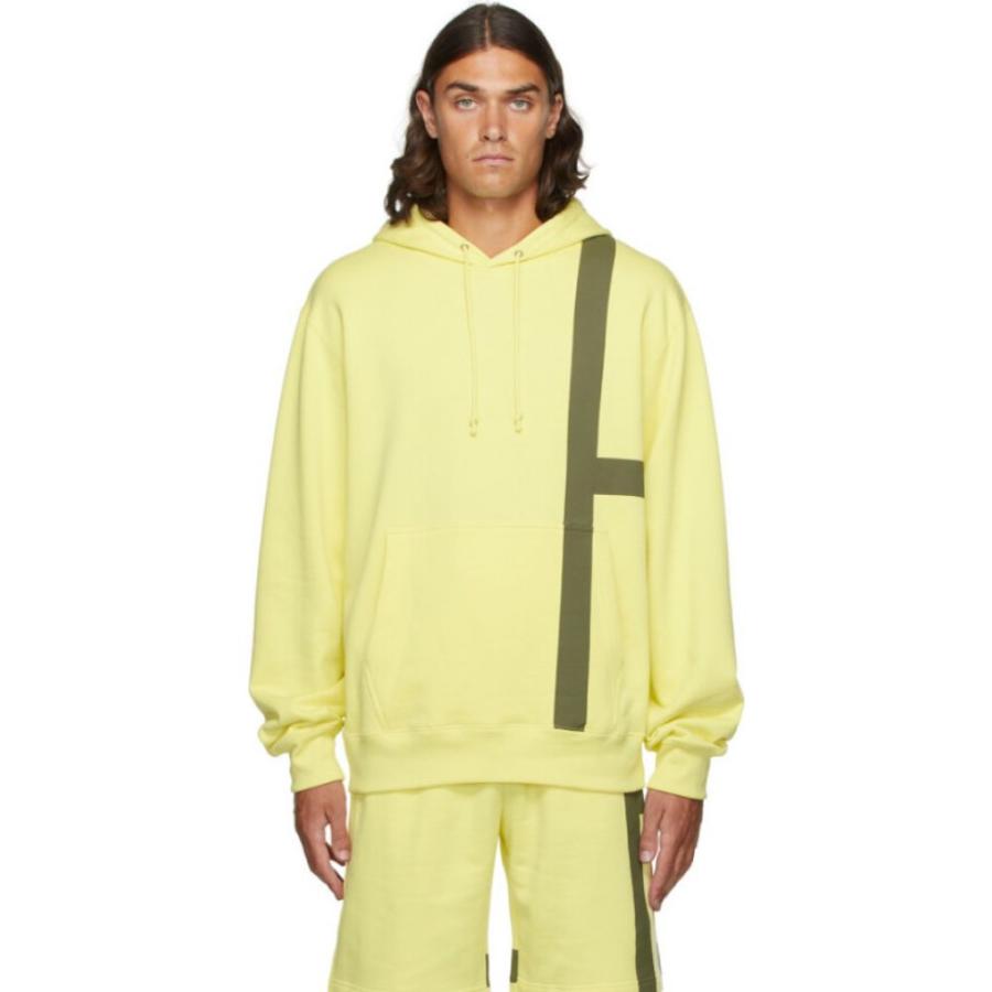 激安 新作 パーカー ラング ヘルムート Lang Helmut メンズ Charlock Hoodie Stripe Yellow トップス パーカー メンズ Lang Helmut ラング ヘルムート トップス トップス