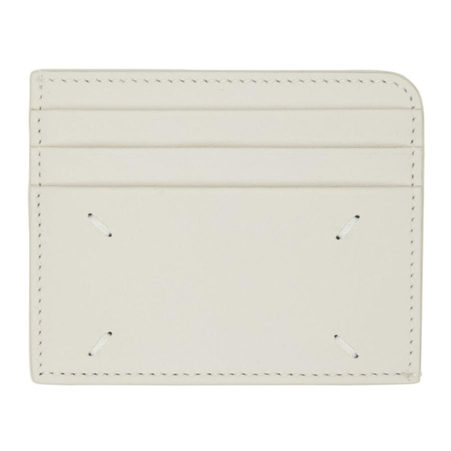 メゾン マルジェラ Maison Margiela メンズ カードケース・名刺入れ カードホルダー Off-White Leather Card Holder Greige｜ef-3｜02