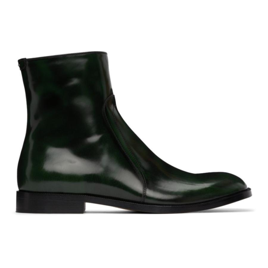 メゾン マルジェラ Maison Margiela メンズ ブーツ シューズ 靴 Green Waxed Boots Green Black Www Yogatorino Com