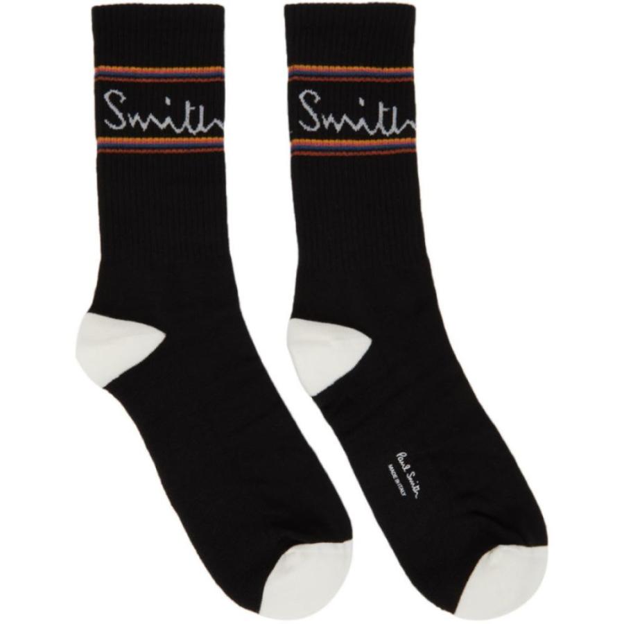 工場直送 ポールスミス Paul Smith メンズ ソックス インナー 下着 Four Pack Black Logo Stripe Socks Black 激安特価 Turningheadskennel Com