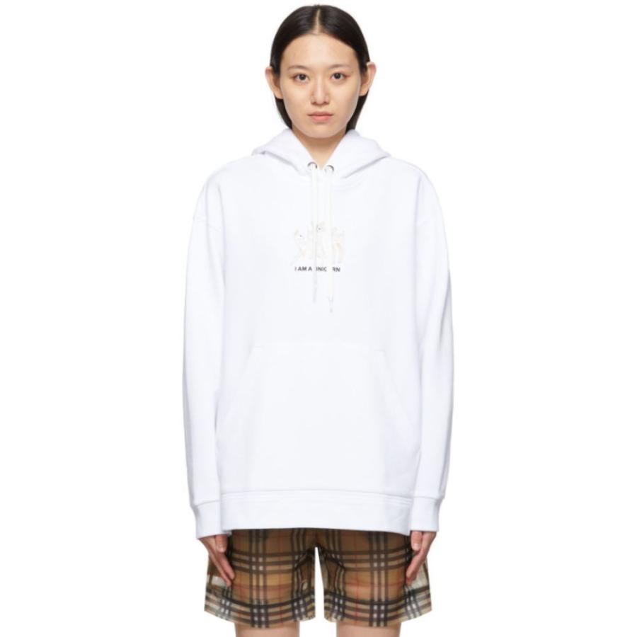 売れ筋新商品 Embroidered White トップス パーカー レディース Burberry バーバリー トップス レディース パーカー バーバリー Burberry Deer White Hoodie Aurore トップス