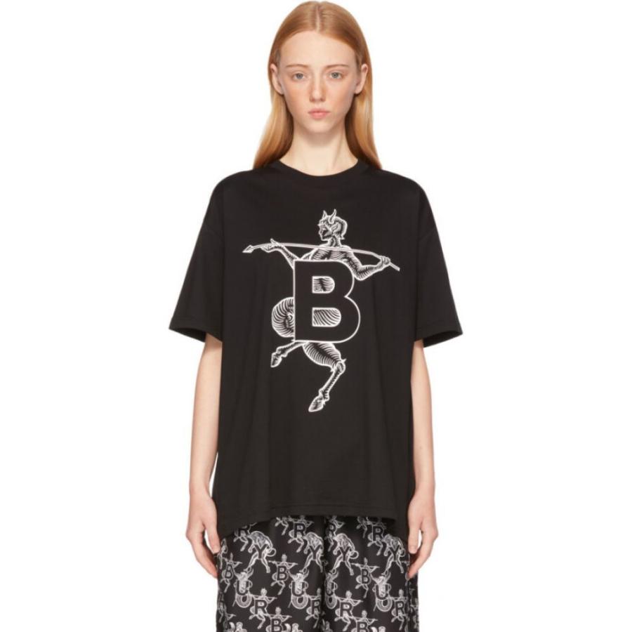 【SEAL限定商品】 Tシャツ レディース Burberry バーバリー トップス Black T-Shirt 'B' Large Alphabet Mythical Black その他トップス