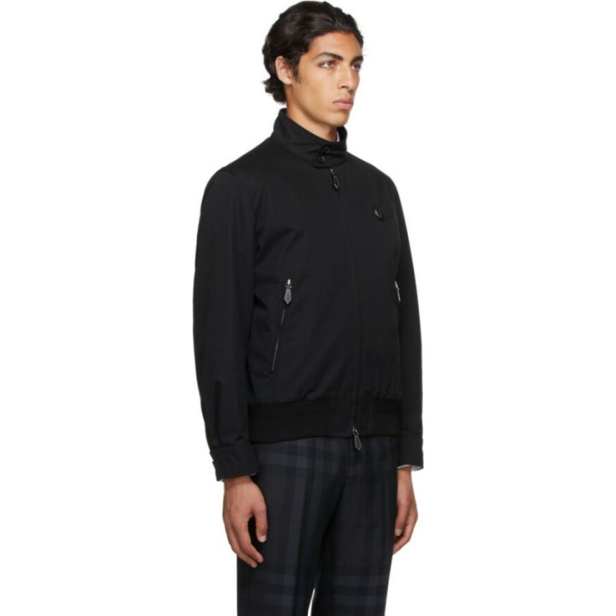 希少 黒入荷 Burberry バーバリー アウター メンズ ジャケット バーバリー Burberry メンズ Black Jacket Harrington Motif Monogram Black アウター スイングトップ ジャケット ジャケット