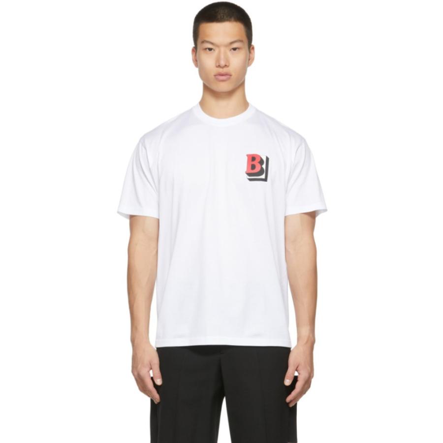海外並行輸入正規品 Cotton トップス Tシャツ メンズ Burberry バーバリー B White T-Shirt Logo 半袖