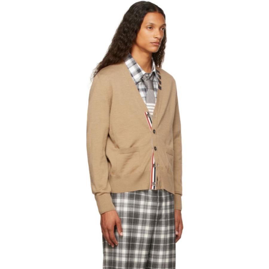 安価 トップス Thom Browne トム ブラウン カーディガン メンズ トップス トム ブラウン Thom Browne メンズ カーディガン トップス Tan Merino 4 Bar Cardigan Beige Intermarketweb Com Ar