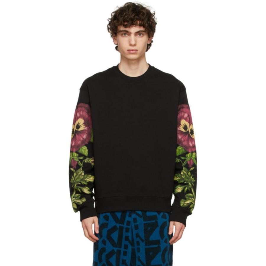 ケンゾー Kenzo メンズ Black スウェット トレーナー トップス Black Pansy トレーナー Sweatshirt エフ メンズファッション Hc m4038