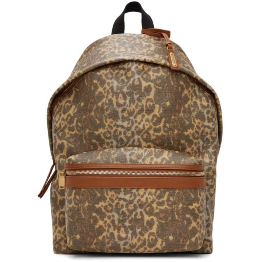 サンローラン Saint Laurent メンズファッション Backpack メンズ バックパック リュック バッグ Brown Leopard バックパック