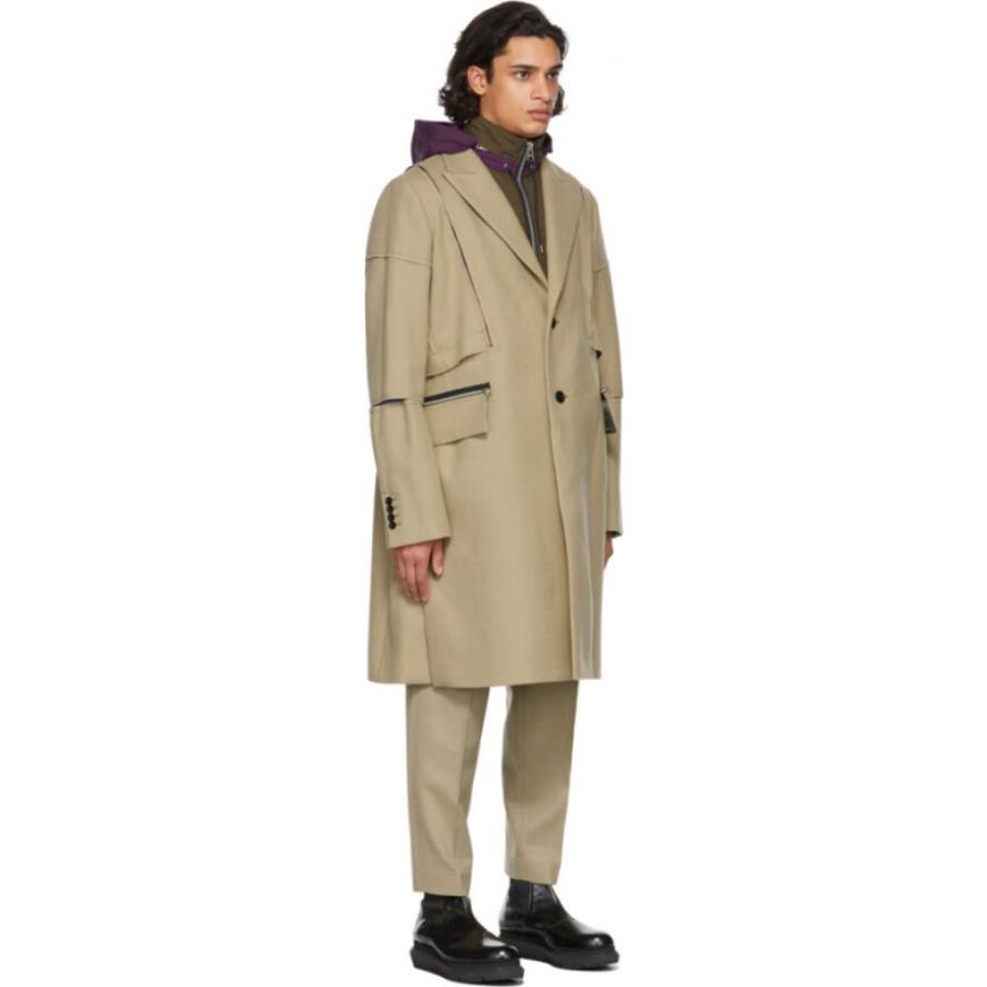 激安 Beige アウター コート メンズ Sacai サカイ アウター メンズ コート サカイ Sacai Melton Beige Coat Wool コート アウター Albinofoundation Org
