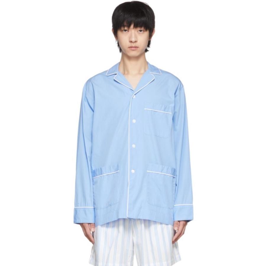 正規代理店 テクラ Tekla blue City Shirt Pyjama Cotton Organic Blue インナー・下着 シャツ パジャマ・トップのみ メンズ パジャマ