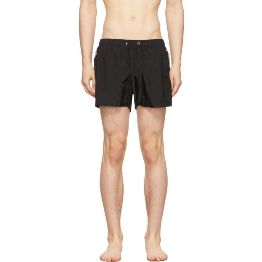 人気新品入荷 Black 水着 ビーチウェア 海パン メンズ Moschino モスキーノ 水着 ビーチウェア メンズ 海パン モスキーノ Moschino Logo Black Shorts Swim Boxer Plaque 水着