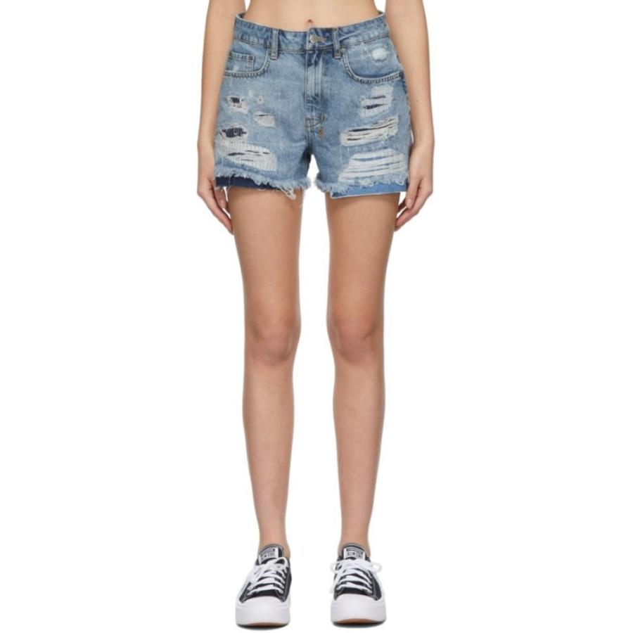 スビ Ksubi Trashed レディース ショートパンツ ボトムス パンツ Blue Rise In ファッション Hi Blue Misfit Shorts