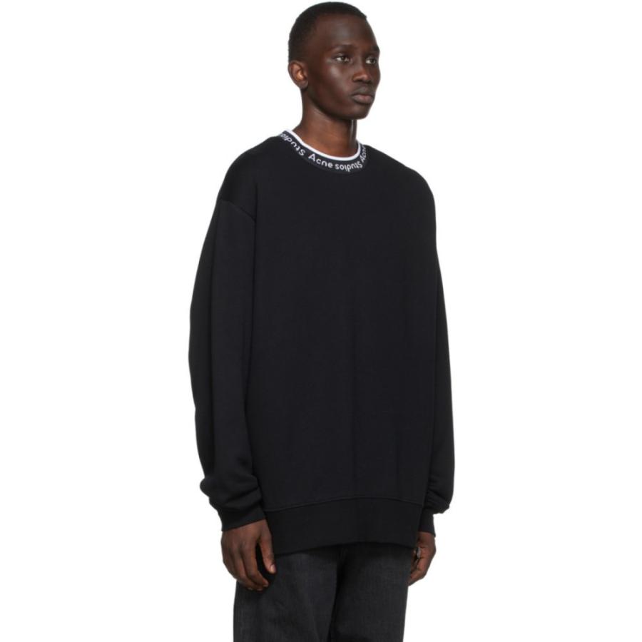 全日本送料無料 スウェット トレーナー メンズ Studios Acne ストゥディオズ アクネ トップス Black Sweatshirt Collar Logo Black トレーナー サイズ M