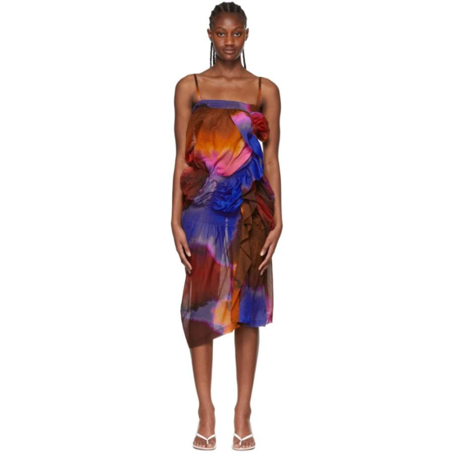 ドリス ヴァン ノッテン Dries Van Noten レディース ワンピース ミドル丈 ワンピース ドレス Blue Cotton Midi Dress Blue Againstmetal Com Ar