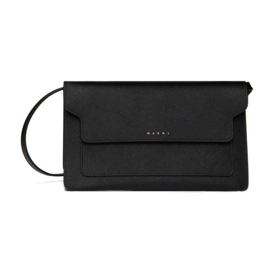 マルニ Marni メンズ メッセンジャーバッグ Messenger バッグ Black Trunk Saffiano Messenger Bag Leather Black Messenger エフ