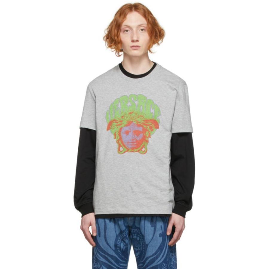 ヴェルサーチェ Versace メンズ Tシャツ トップス Grey Medusa Music T ヴェルサーチェ Versace メンズ Tシャツ トップス Grey Medusa Music T