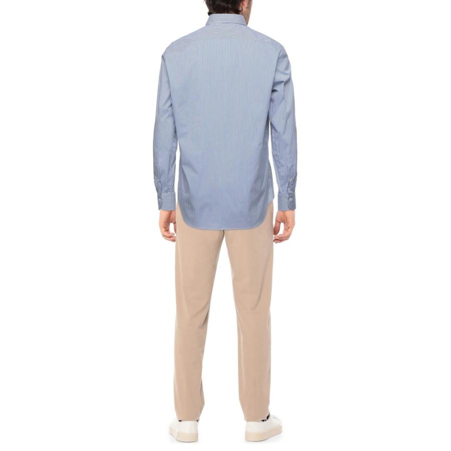 22激安通販 バグッタ Bagutta メンズ シャツ トップス Striped Shirts Dark Blue 長袖 サイズ 43 Cm Collo