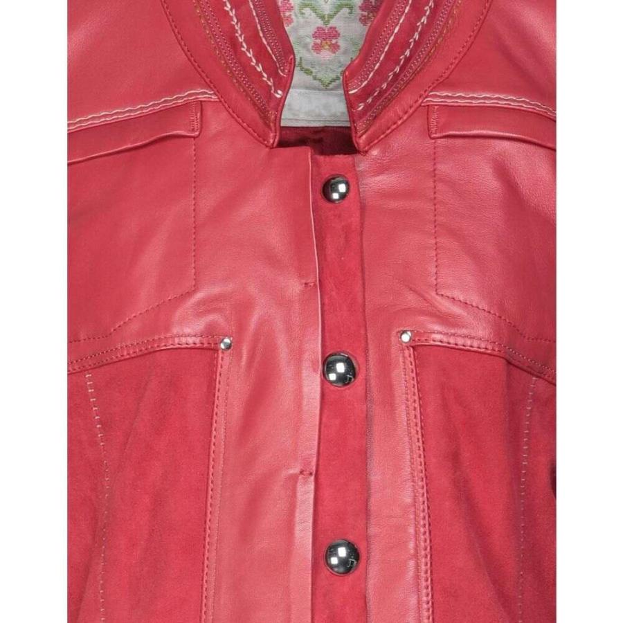 ハイ HIGH レディース レザージャケット アウター Leather Jacket Brick red｜ef-3｜04