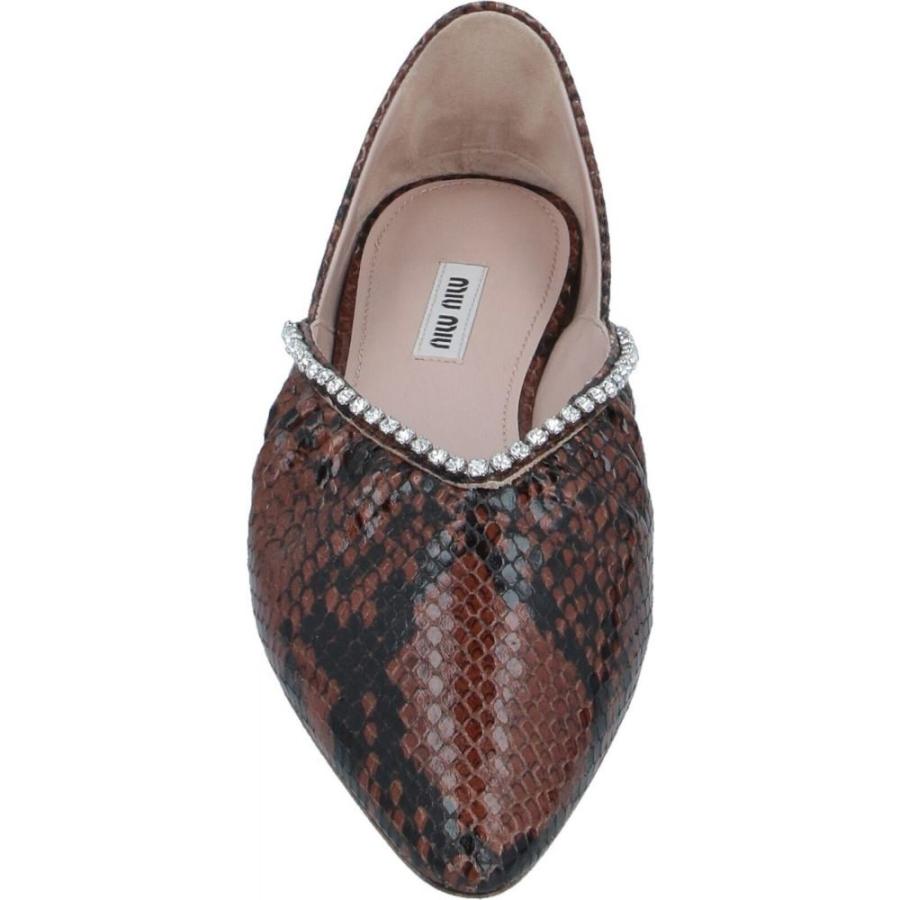 セール特価 シューズ 靴 スリッポン フラット レディース Miu Miu ミュウミュウ レディース スリッポン フラット ミュウミュウ Miu Miu Ballet Brown Flat シューズ Www Tsuyamaya Co Jp