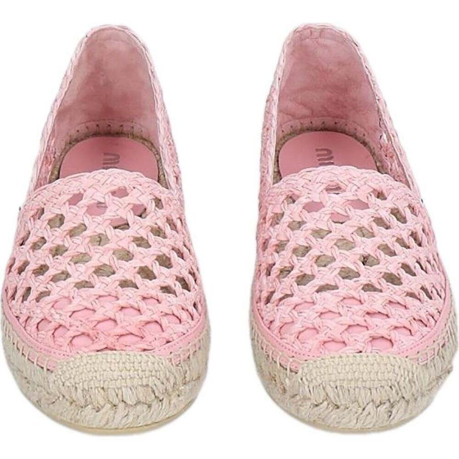 超可爱の Miu Pink Espadrille シューズ 靴 エスパドリーユ レディース Miu Miu ミュウミュウ シューズ 靴 レディース エスパドリーユ ミュウミュウ Miu シューズ Basc Jp