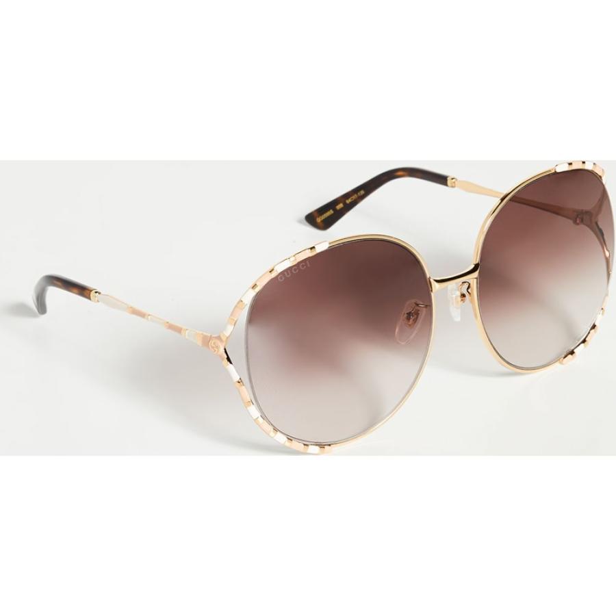グッチ Gucci レディース メガネ サングラス ラウンド Feminine Fork Round Sunglasses Yellow Brown Jsonic Ca