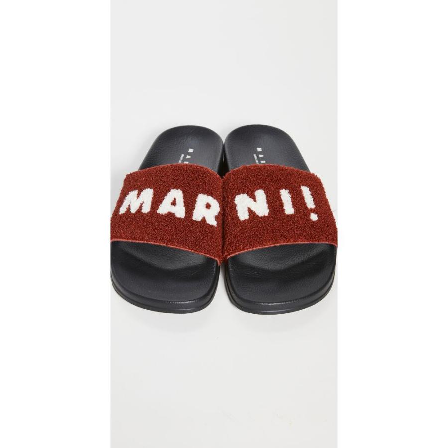激安特価 Logo シューズ 靴 サンダル メンズ Marni マルニ シューズ 靴 メンズ サンダル マルニ Marni Embroidered White Brick Lily Slides サンダル