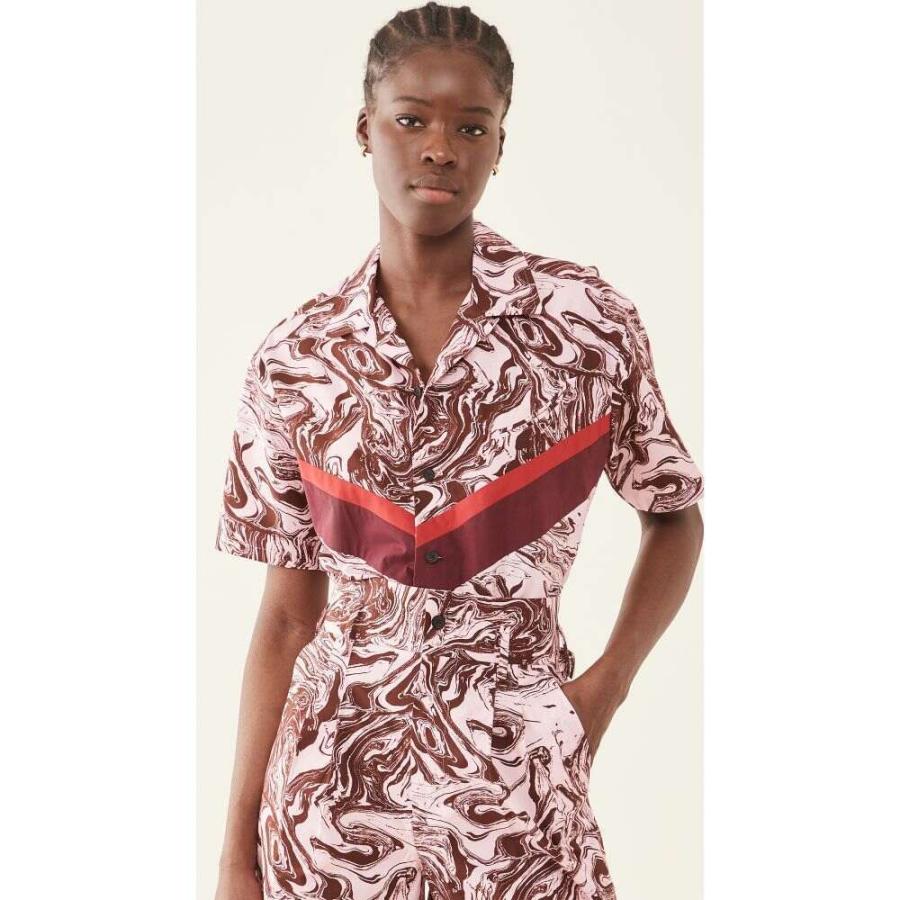 トーガ Toga Pulla レディース ブラウス シャツ トップス Marble Print Cotton Shirt Pink Lb Togap 121 フェルマート エフ Fermart Ef 通販 Yahoo ショッピング