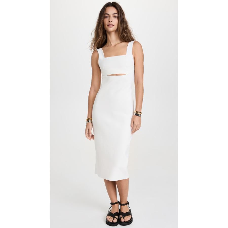 ヴィクトリア ベッカム Victoria Beckham レディース ワンピース ミドル丈 ワンピース ドレス Fitted Midi Dress White Oldscull Com