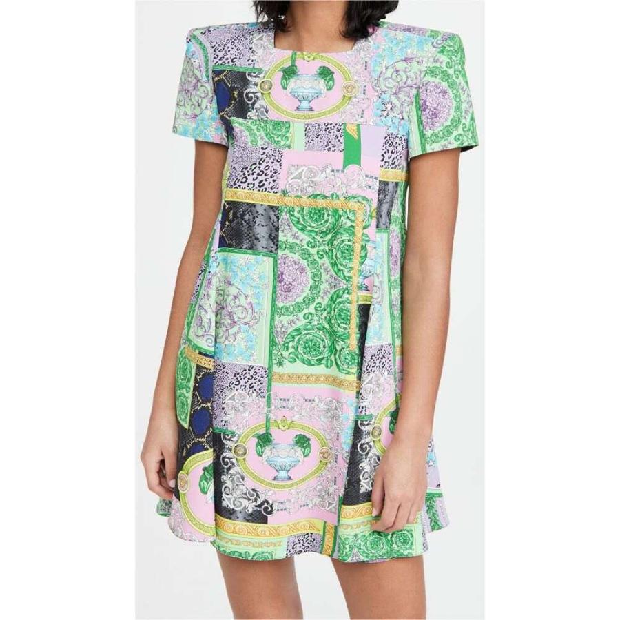 100 の保証 ヴェルサーチ Versace レディース ワンピース ミニ丈 ワンピース ドレス Barocco Matchwork Mini Dress Multicolor 安心の定価販売 Zoetalentsolutions Com