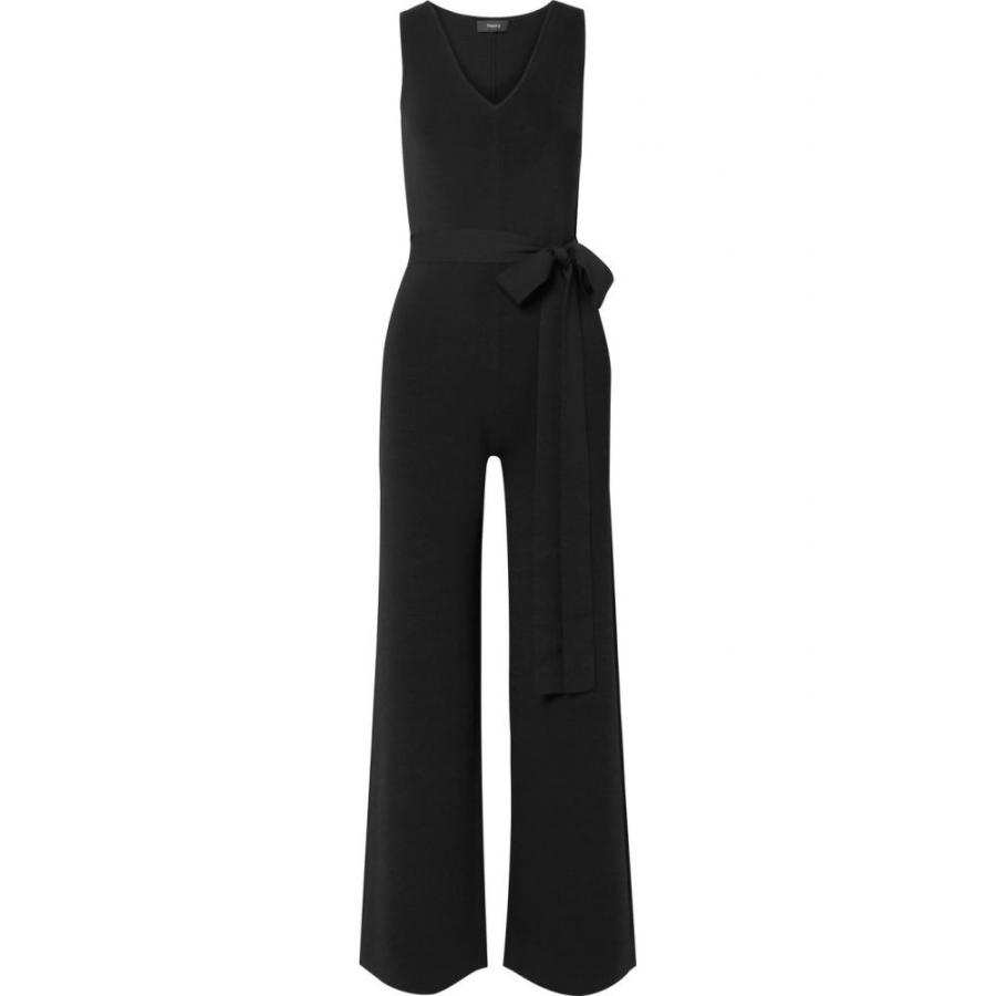 セオリー Theory レディース オールインワン ワンピース ドレス Belted Stretch Crepe Jumpsuit Erhamah Com