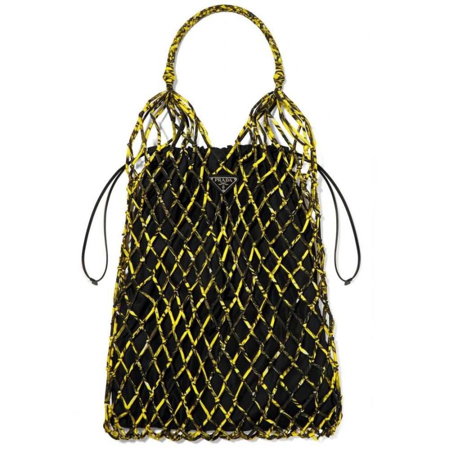 プラダ Prada レディース トートバッグ バッグ String Large Leather Trimmed Printed Nylon Macrame Tote Www Ramnurtextile Com