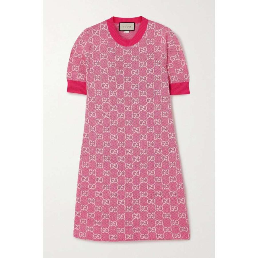 豪華 グッチ Gucci レディース ワンピース ミニ丈 ワンピース ドレス Intarsia Wool And Cotton Blend Mini Dress 超人気の Clinicagastroservice Com Br