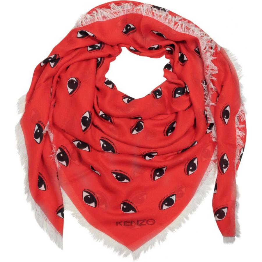 憧れ レディース Kenzo ケンゾー レディース マフラー・スカーフ・ストール ケンゾー Kenzo マフラー・スカーフ・ストール Red Wrap  Silk  Modal Printed Eyes Multi - 財布、帽子、ファッション小物