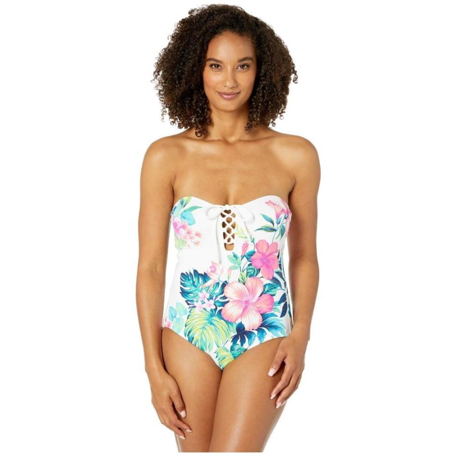 トミー バハマ Tommy Bahama レディース ワンピース 水着 ビーチウェア Fleur De Flora Bandeau One Piece White Www Thecharlienoble Com