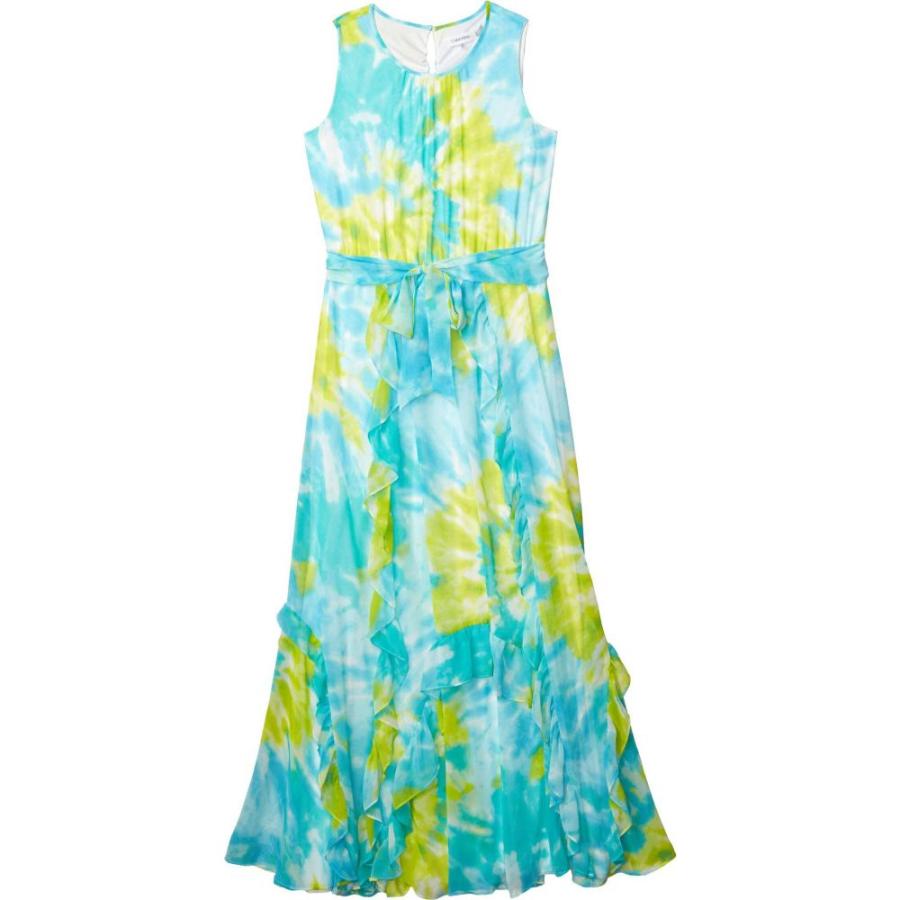 Sale 公式通販 カルバンクライン Calvin Klein レディース ワンピース マキシ丈 ワンピース ドレス Printed Maxi Dress W Double Ruffle Ocean Marg 超激安 Sterlixambiental Com Br