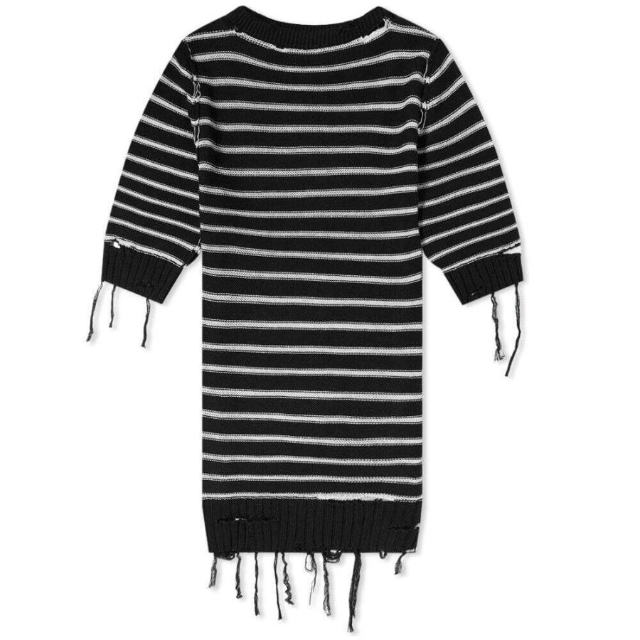 世界的に Dress Jumper Knitted Mm6 ワンピース ドレス ワンピース レディース Margiela Maison Mm6 エムエムシックス レディース ワンピース エムエムシックス Margiela Maison Mm6 In Black White Distressing With Stripes ワンピース チュニック Basementsny Com
