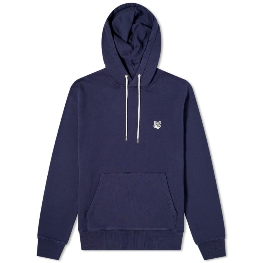 交換無料 メゾン キツネ Maison Kitsune メンズ パーカー トップス Grey Fox Head Patch Classic Hoody Navy 高知インター店 Afa Net Co