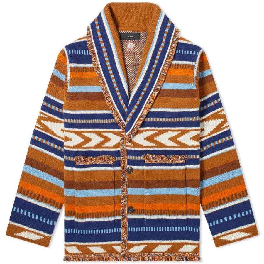 アラヌイ Alanui 世界の人気ブランド メンズ カーディガン トップス Mexican Cardigan Blanket Navy Beige Orange