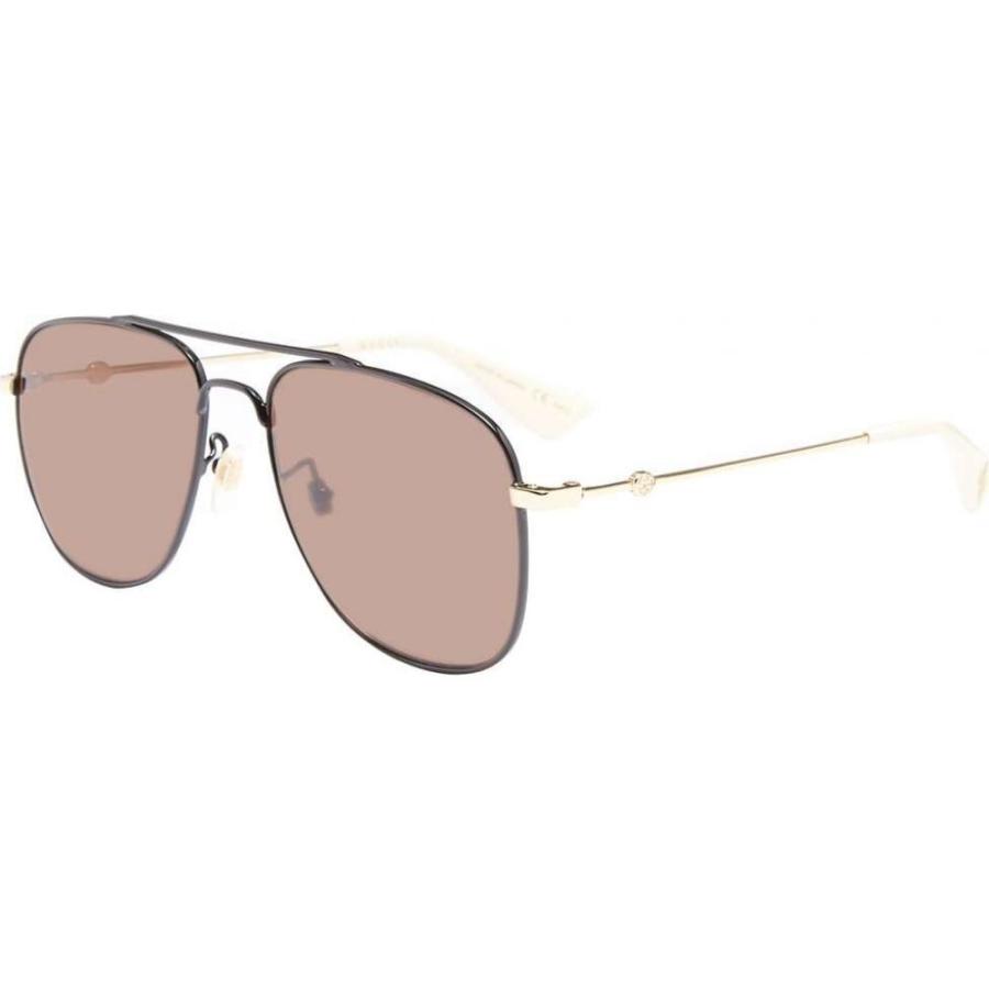 グッチ Gucci Eyewear メンズ メガネ サングラス アビエイター Gucci Web Block Aviator Sunglasses Black Gold Brown Yamavakedma Co Il