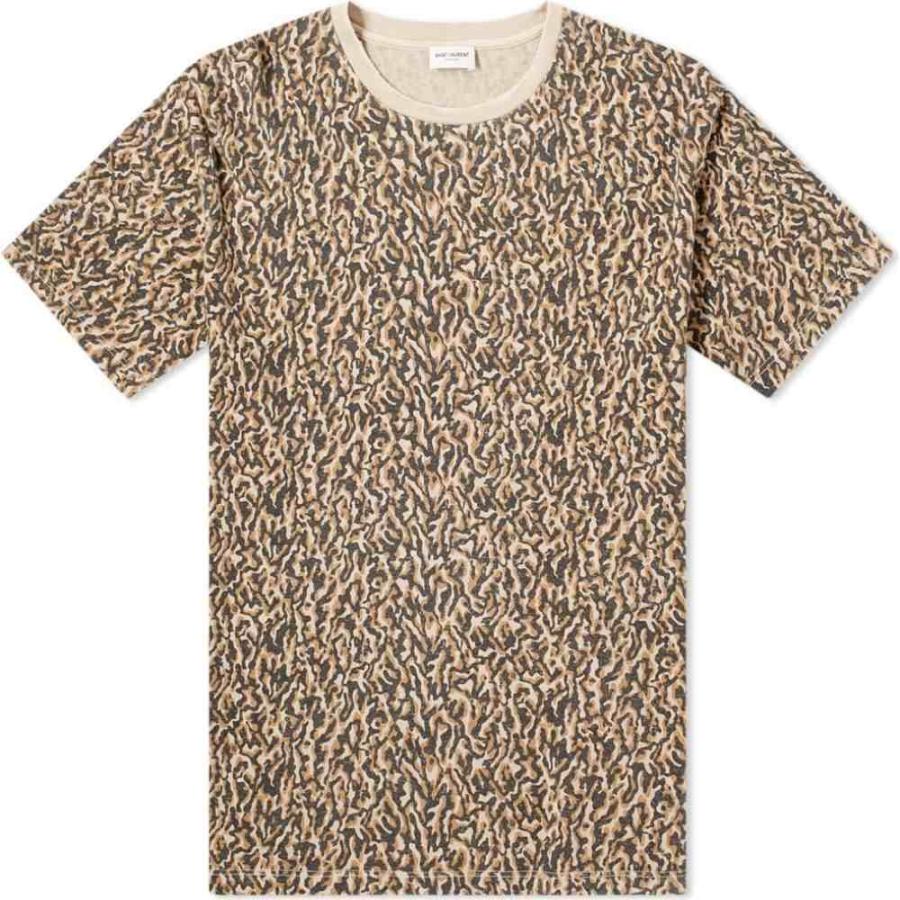 好きに サンローラン イヴ Laurent Saint Tシャツ Leopard Tee Leopard Washed トップス Tシャツ メンズ Laurent Saint サンローラン イヴ トップス メンズ Tシャツ カットソー Smssvg Org