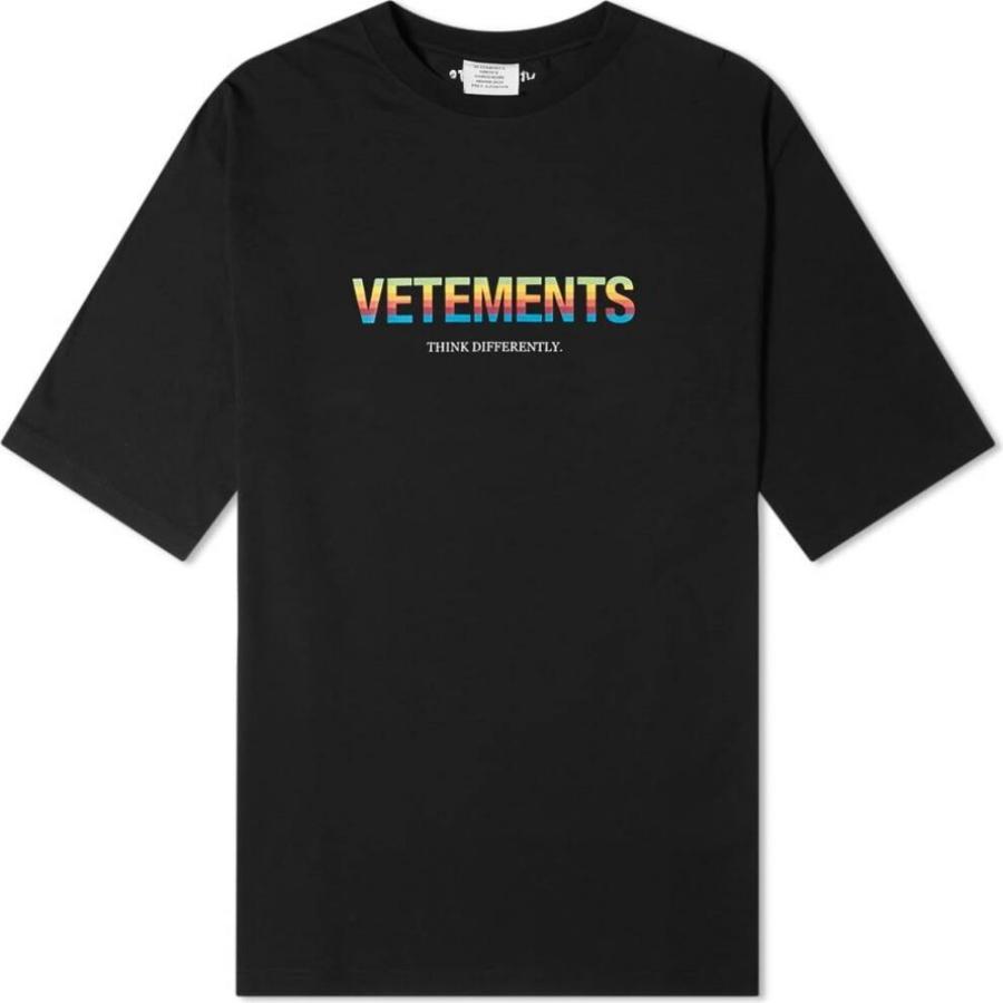 激安価格の Black Tee Logo Differently Think トップス ロゴtシャツ Tシャツ メンズ Vetements ヴェトモン トップス メンズ Tシャツ ヴェトモン Vetements Tシャツ カットソー Knowledge21 Com