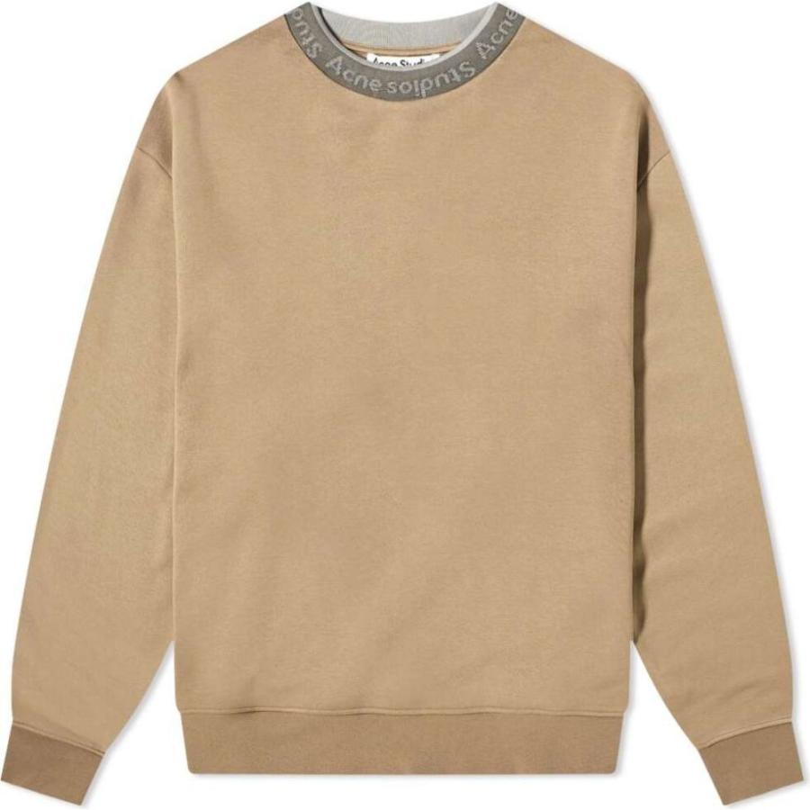 激安通販新作 ストゥディオズ アクネ スウェット トレーナー ストゥディオズ アクネ Studios Acne Acne Beige Dark Sweat Crew Rib Logo Reverse Fulton トップス スウェット トレーナー メンズ Studios トップス