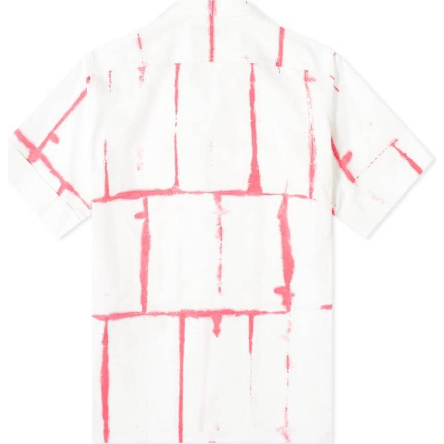 ヴァレンティノ Valentino メンズ 半袖シャツ トップス Tie Dye Grid Vacation Shirt White/Pink｜ef-3｜02