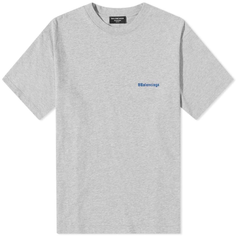 ブランドのギフト Blue Grey Royal Tee Logo Text トップス ロゴtシャツ Tシャツ メンズ Balenciaga バレンシアガ トップス メンズ Tシャツ バレンシアガ Balenciaga Tシャツ カットソー Transparenciacorporativa Org Br