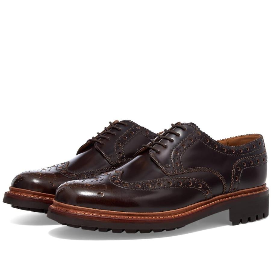 グレンソン Grenson メンズ 革靴 ビジネスシューズ メダリオン シューズ 靴 Archie Commando Brogue Pickled Walnut High Shine Cja Gov Py
