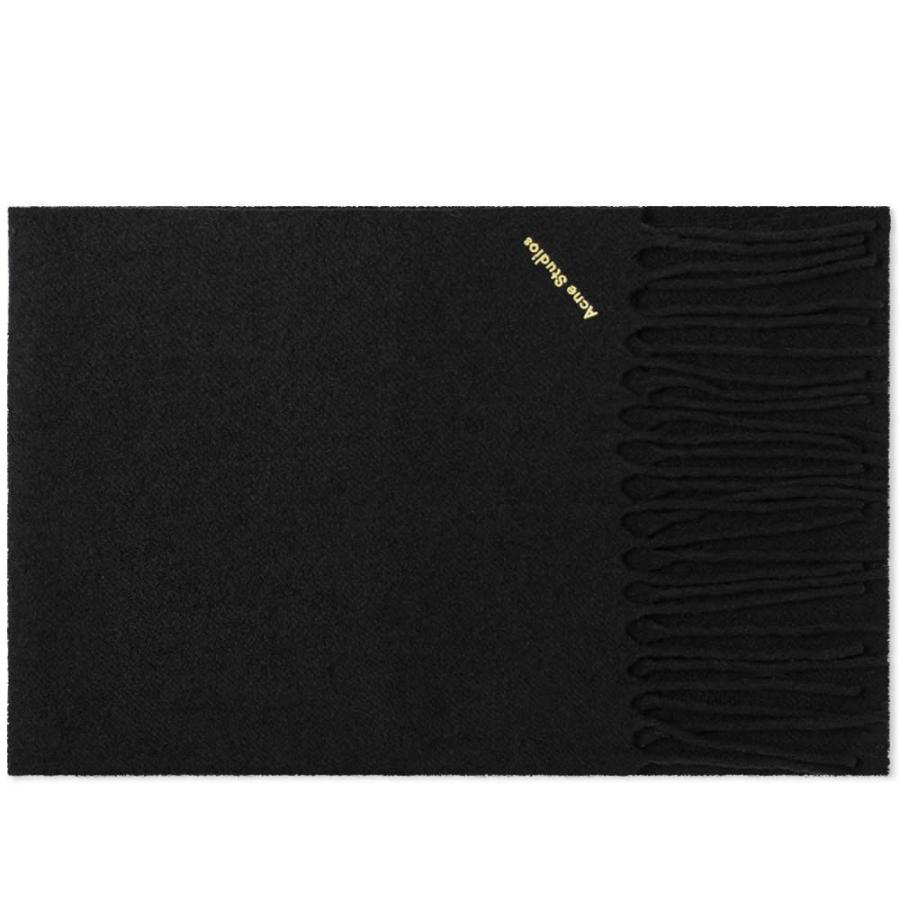 アクネ ストゥディオズ Acne Studios メンズ マフラー スカーフ ストール Villy Textured Logo Scarf Black Www Aema Edu In