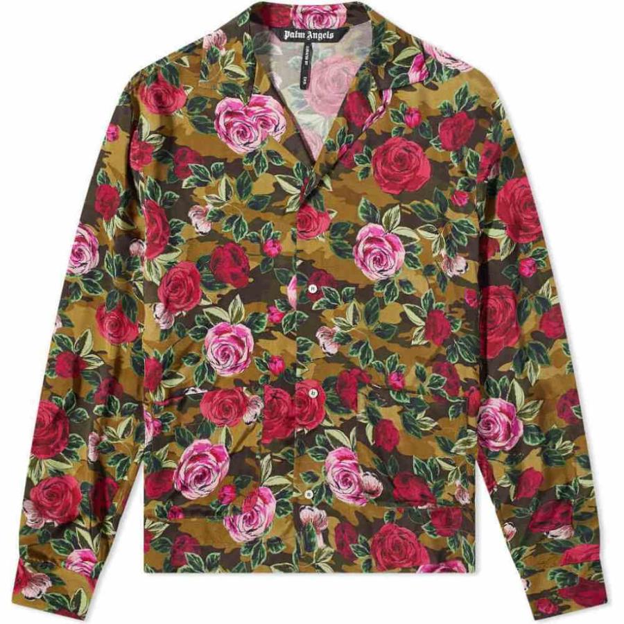 売り一掃 メンズ Angels X インナー 下着 エンジェルス パーム Pajama ファッション パジャマ トップのみ Palm End Allover Pajama Shirt Camo インナー 下着 Rose Red 安いウェブサイト割引