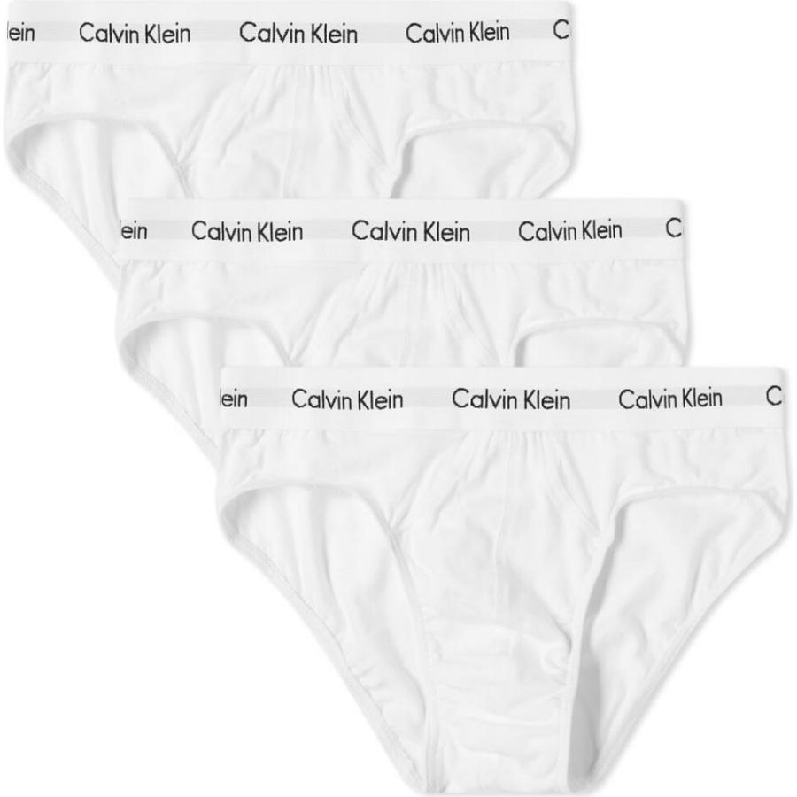 最上の品質な ブリーフ メンズ Klein Calvin カルバンクライン 3点セット White Pack 3 - Brief Hip インナー・下着 ビキニパンツ