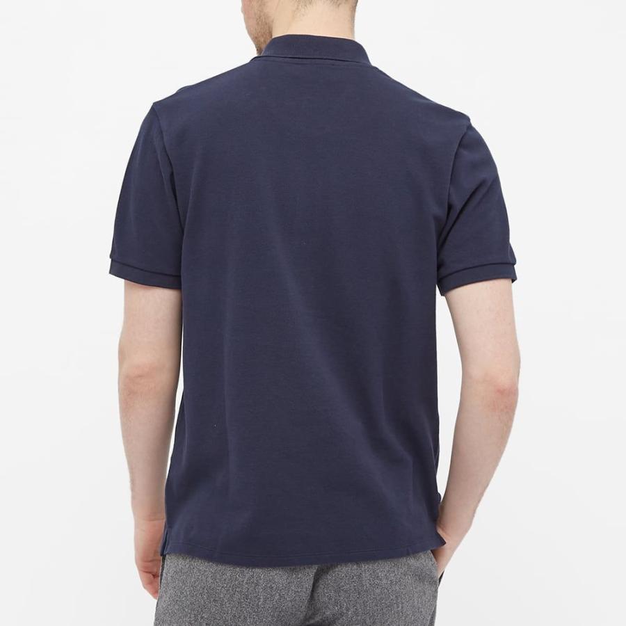 毎回完売 メゾン キツネ Maison Kitsune メンズ ポロシャツ トップス Fox Head Patch Classic Polo Navy 目玉商品 Yalaphone Com