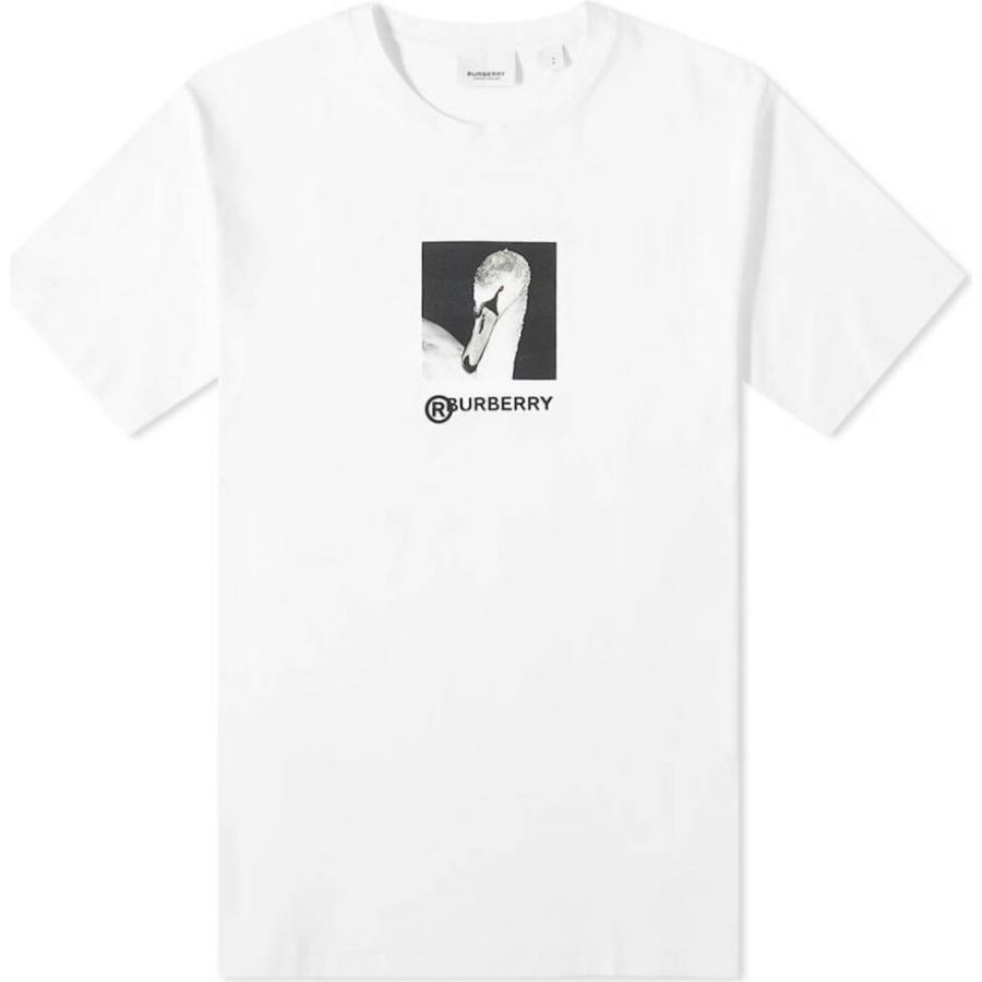 バーバリー Burberry メンズ Tシャツ ロゴtシャツ トップス Devil Swan Logo Tee Optic White Surbhipansari Com