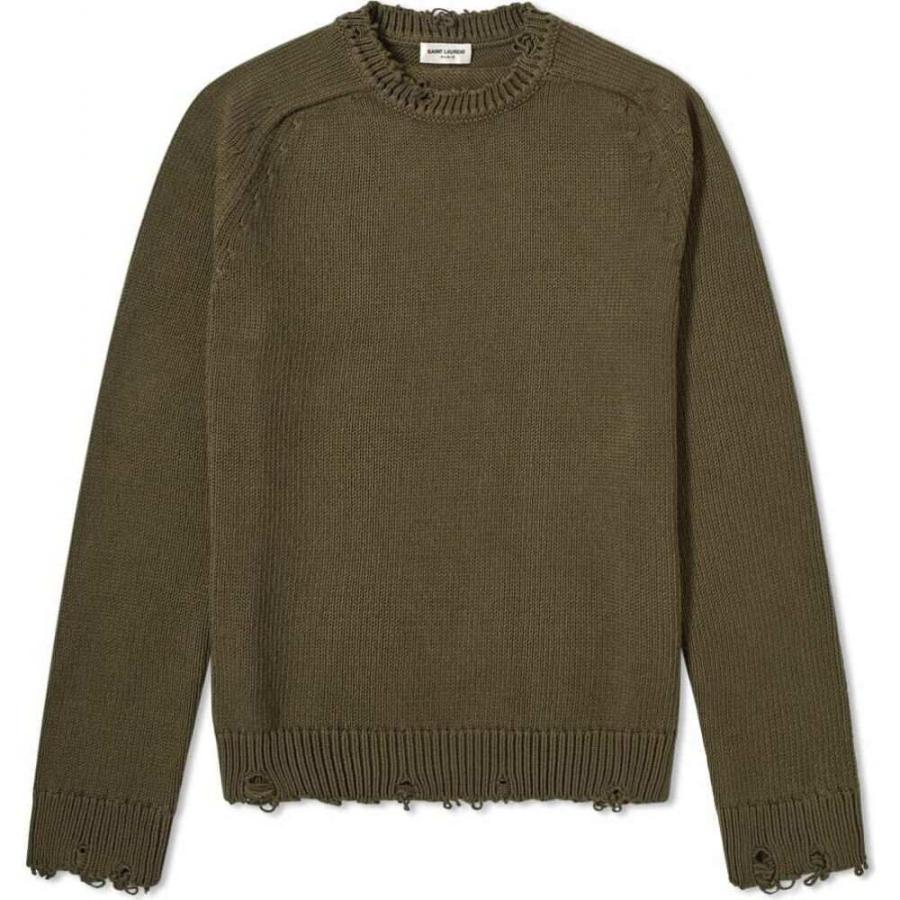 Lパーティを彩るご馳走やメンズ サンローラン ニット カーキ ニット セーター メンズl 12 150 Epmhv Quito Gob Ec
